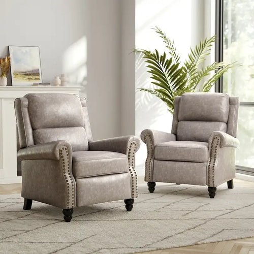 Fauteuil inclinable moderne 2 places avec assise rembourrée en cuir PU/tissu